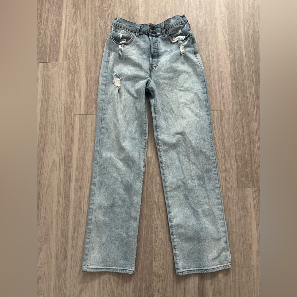 Windsor Light Wash Straight Leg Jeans Size 11 Distressed High Rise Y2K